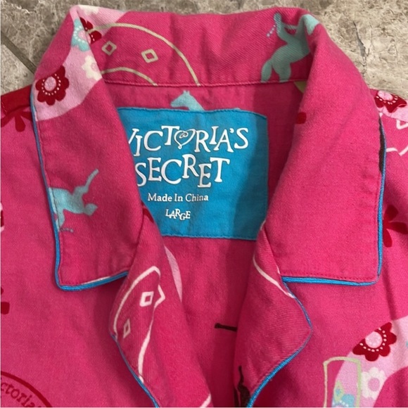 🤠 Victoria’s Secret Pink Horseshoe Cowgirl 💯% Cotton Flannel Pajama Set - Picture 6 of 16